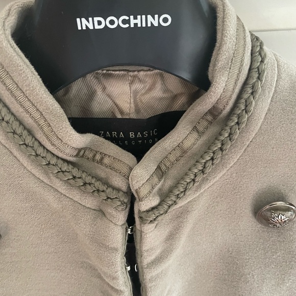 Zara thick velvet coat grey color. - Picture 2 of 3